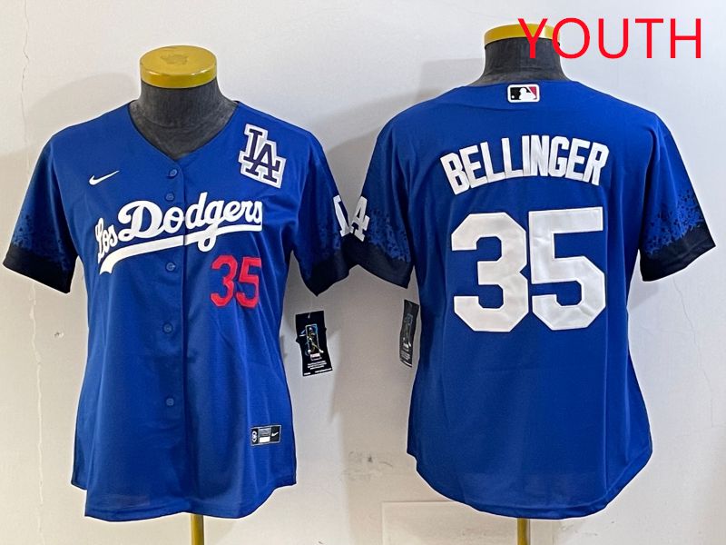 Youth Los Angeles Dodgers #35 Bellinger Blue City Edition 2025 Nike MLB Jersey style 7->youth mlb jersey->Youth Jersey